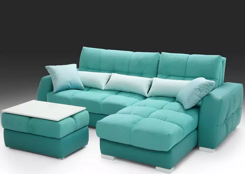 Lipat Sofa Angular (48 foto): Tinjauan umum model besar dan kompak dengan panjang 180 cm dan ukuran lainnya. Bagaimana cara memposisikan? 20889_16