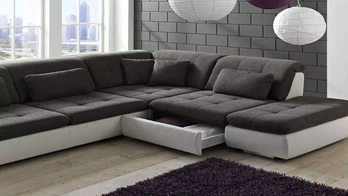 Sofas მარცხენა კუთხით (34 ფოტო): როგორ განვსაზღვროთ კუთხე, როდესაც ყიდულობენ? კუთხის მოდელების თვისებები, დადებითი და უარყოფითი მხარეები, მათი ტრანსფორმაციის მექანიზმებისა და შერჩევის ნიუანსების მიმოხილვა 20890_19