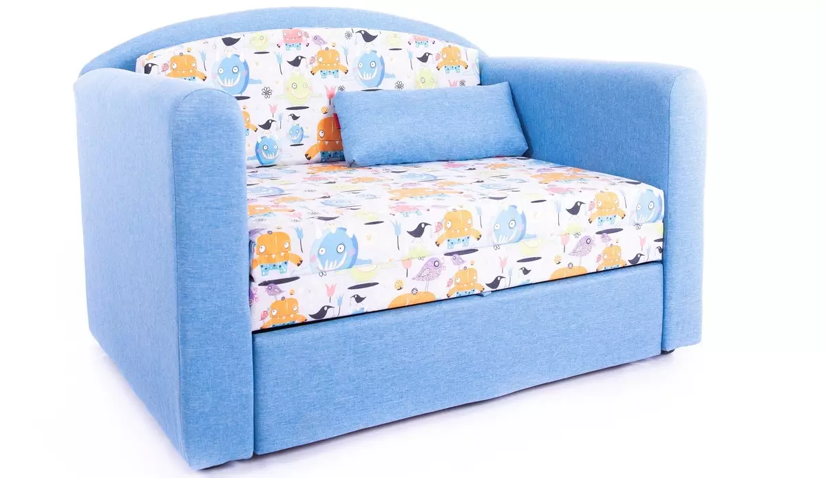 Дитячий викочування диван: моделі з ящиком для білизни викатні вперед і вбік, для хлопчика 5 років і для двох дітей 20895_21