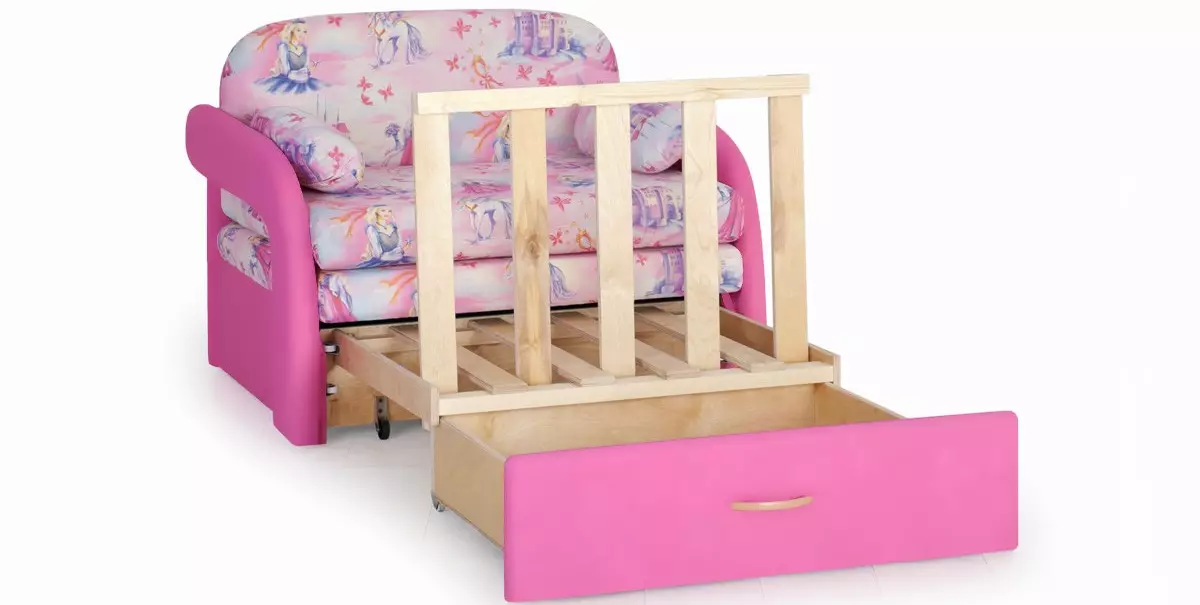 Дитячий викочування диван: моделі з ящиком для білизни викатні вперед і вбік, для хлопчика 5 років і для двох дітей 20895_26