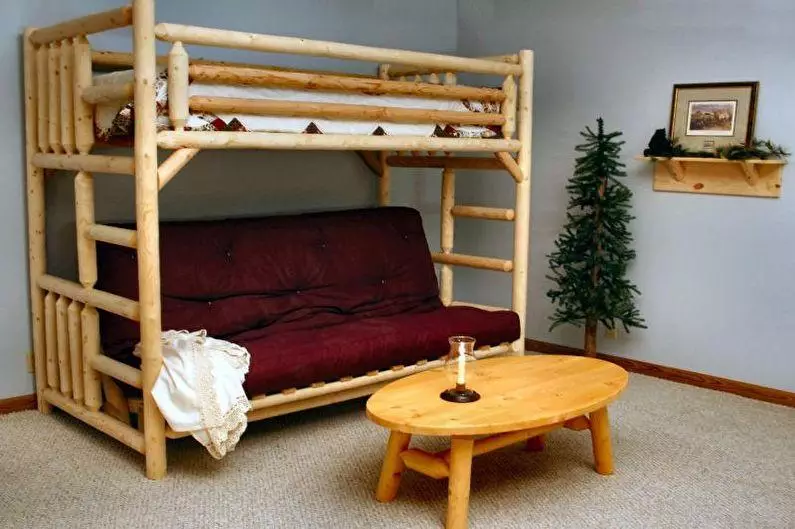 Baby våningssängar med en soffa (53 bilder): två våningar sängar med en vind för barn och tonåringar, modell i ett rum för tjejer och pojkar 20896_31