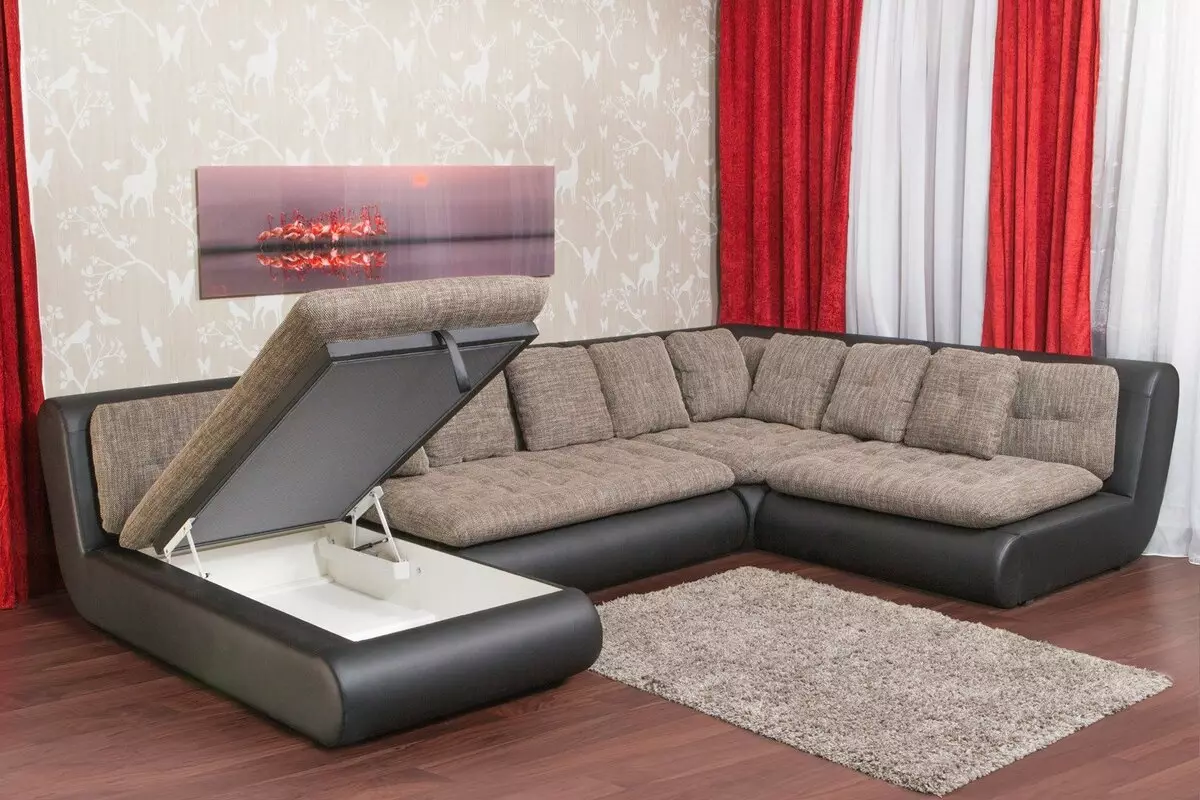 Sofa Ortopedik Sudut: Pandangan model untuk tidur harian, dengan mata air bebas dan bilik tidur ortopedik, dengan asas keras dan anatomi 20905_15