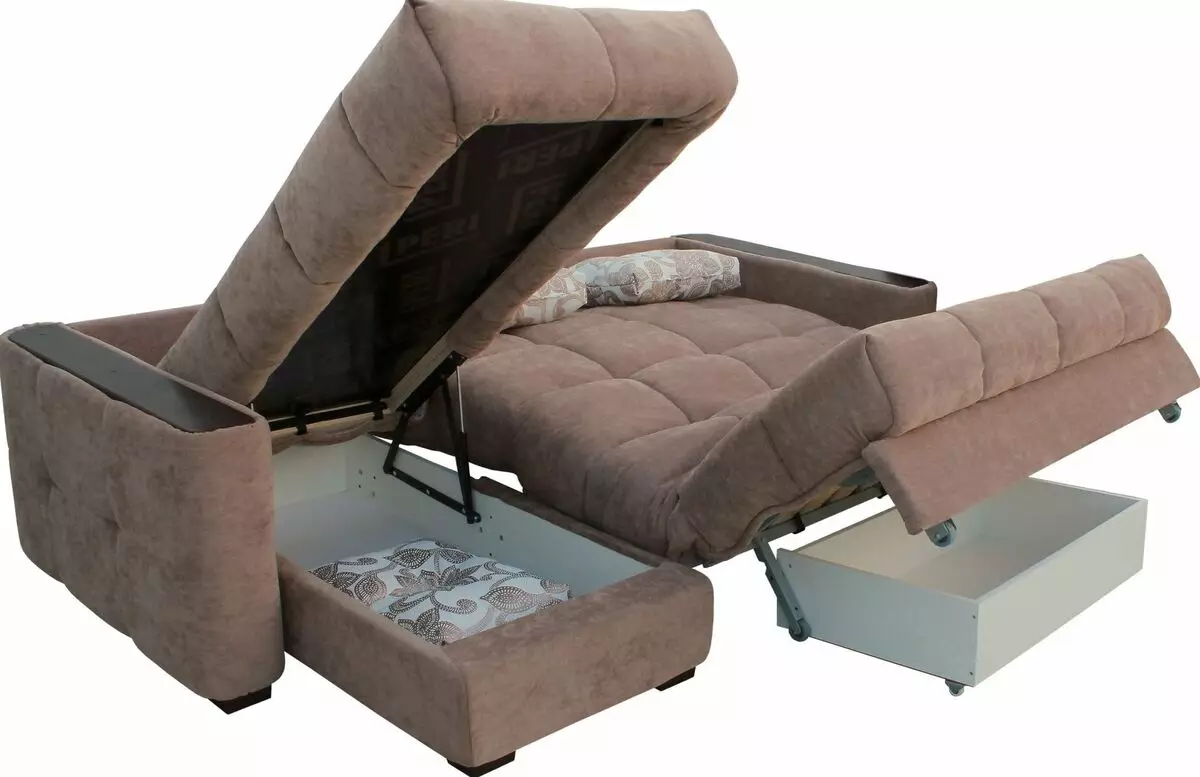 Sofa Ortopedik Sudut: Pandangan model untuk tidur harian, dengan mata air bebas dan bilik tidur ortopedik, dengan asas keras dan anatomi 20905_3