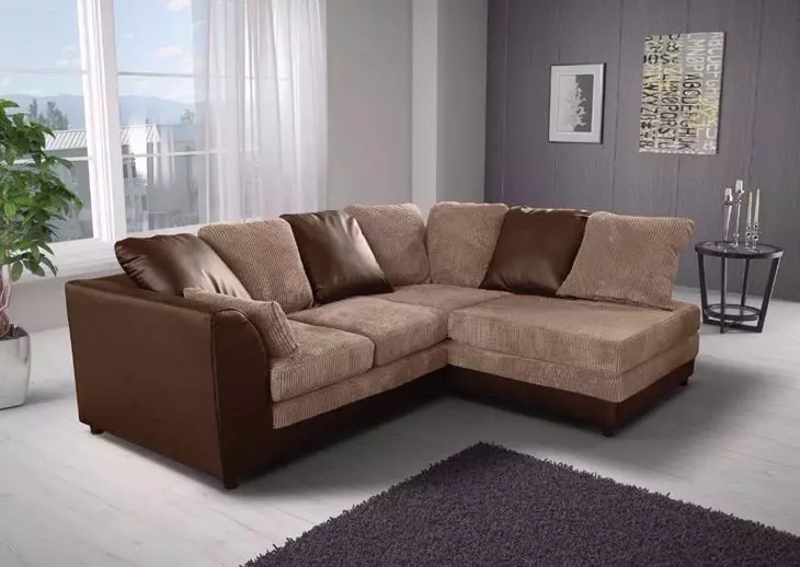Lytse hoeke Sofa's mei sliepende plak: Lytse sofa's 2000x1400 mm en kompakte oare grutte. Kies in mini-sofa 20908_30