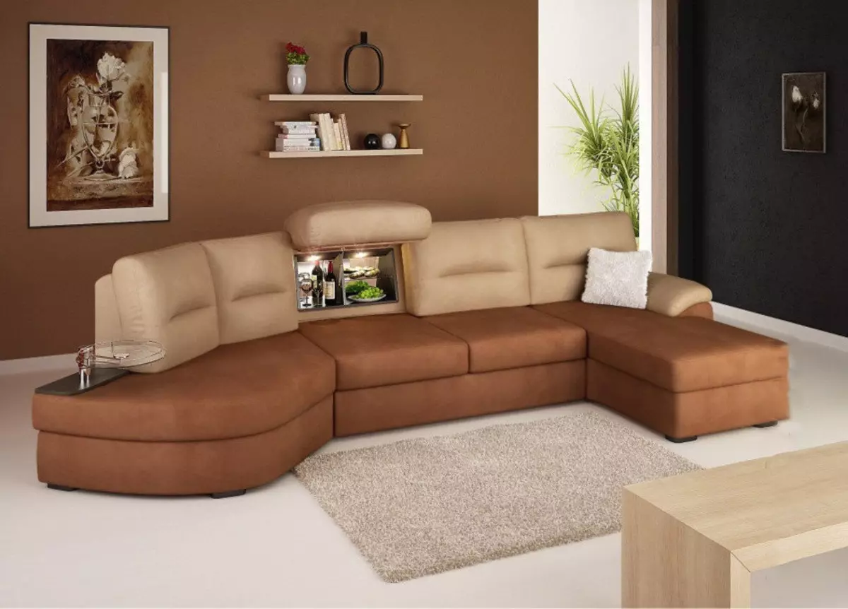 Modulare Winkelsofas (57 Fotos): Große und andere Größen, die moderne Modelle falten 20913_21