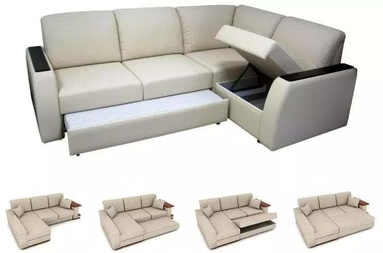 Ghế sofa góc nhỏ (75 ảnh): Kích thước của ghế sofa nhỏ nhỏ. Ghế sofa gấp và không liên quan trong nội thất 20914_14