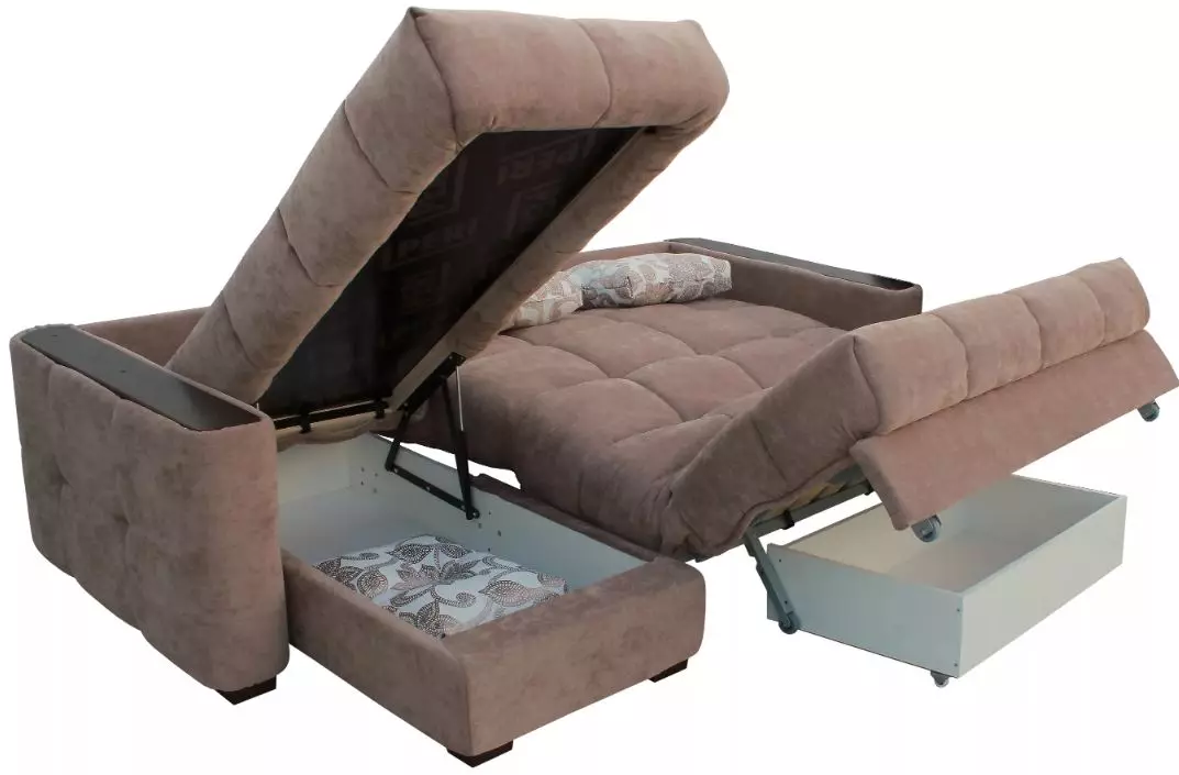 Sofa sudut kecil (75 gambar): Dimensi sofa kecil sofa kecil. Lipat padat dan sofa tidak terkawal di pedalaman 20914_24