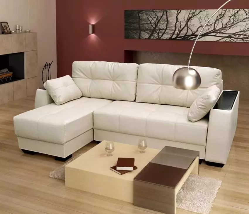 Sofa sudut kecil (75 gambar): Dimensi sofa kecil sofa kecil. Lipat padat dan sofa tidak terkawal di pedalaman 20914_57