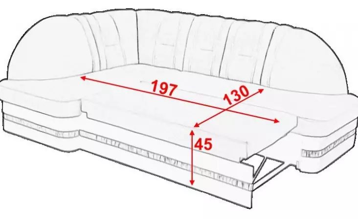 Stūra dīvāni bez roku balstiem (34 fotogrāfijas): 2000x1500 un 2000x1400 mm, saliekamie mazi un citi, plusi un mīnusi 20915_21