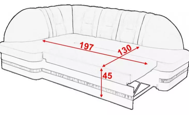 Burchakli divanlar qo'llarsiz (34 fotosurat): 2000x1500 va 2000x1400 mm, kichik va boshqa, ijobiy va salbiy tomonlarini yig'ing 20915_21