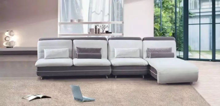 კუთხე sofas გარეშე armrests (34 ფოტო): 2000x1500 და 2000x1400 მმ, დასაკეცი მცირე და სხვა, დადებითი და cons 20915_3