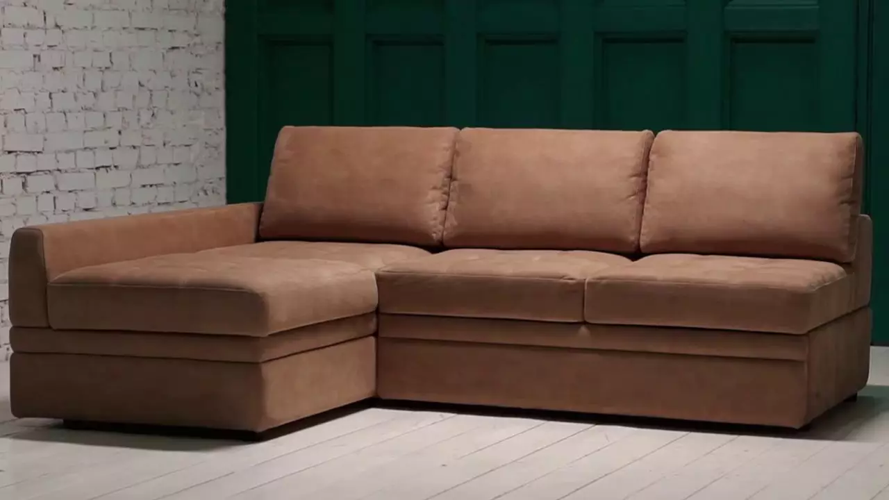 კუთხე sofas გარეშე armrests (34 ფოტო): 2000x1500 და 2000x1400 მმ, დასაკეცი მცირე და სხვა, დადებითი და cons 20915_31