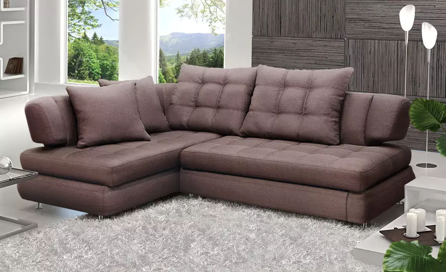კუთხე sofas გარეშე armrests (34 ფოტო): 2000x1500 და 2000x1400 მმ, დასაკეცი მცირე და სხვა, დადებითი და cons 20915_34