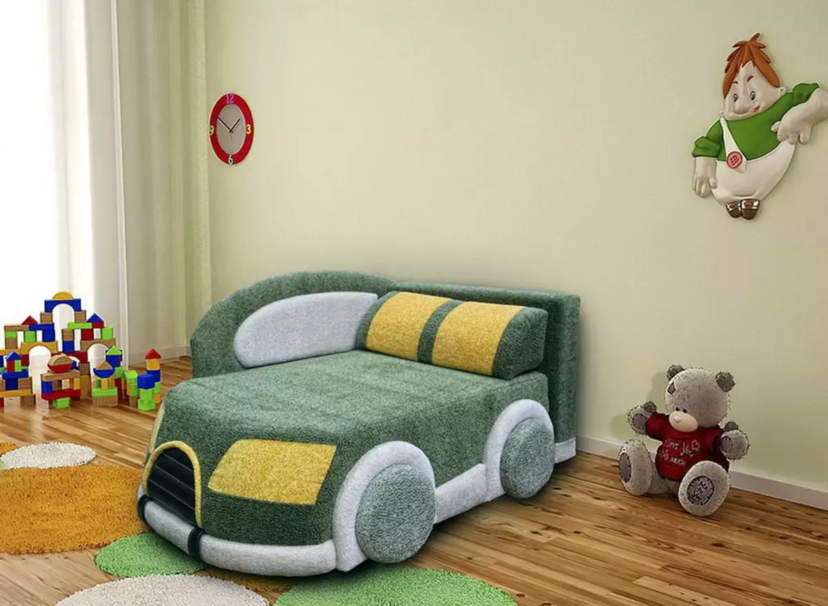 Divani per bambini con divano (47 foto): divano letto pieghevole con materasso ortopedico e credenze morbide per bambini da 1-2 o più 20918_21