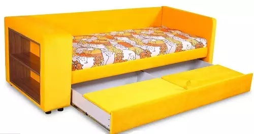 Baba kanapék kanapéval (47 fotók): Összecsukható kanapé ortopéd matrac és puha oldallapot 1-2 vagy annál több gyermek számára 20918_24