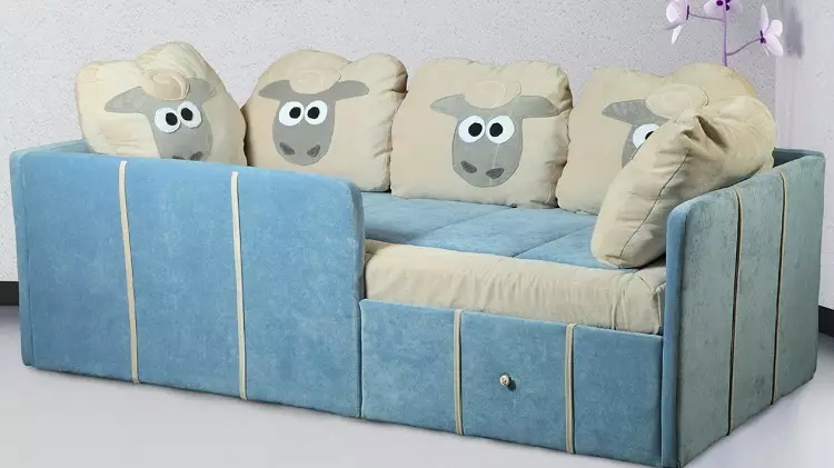 Divani per bambini con divano (47 foto): divano letto pieghevole con materasso ortopedico e credenze morbide per bambini da 1-2 o più 20918_25