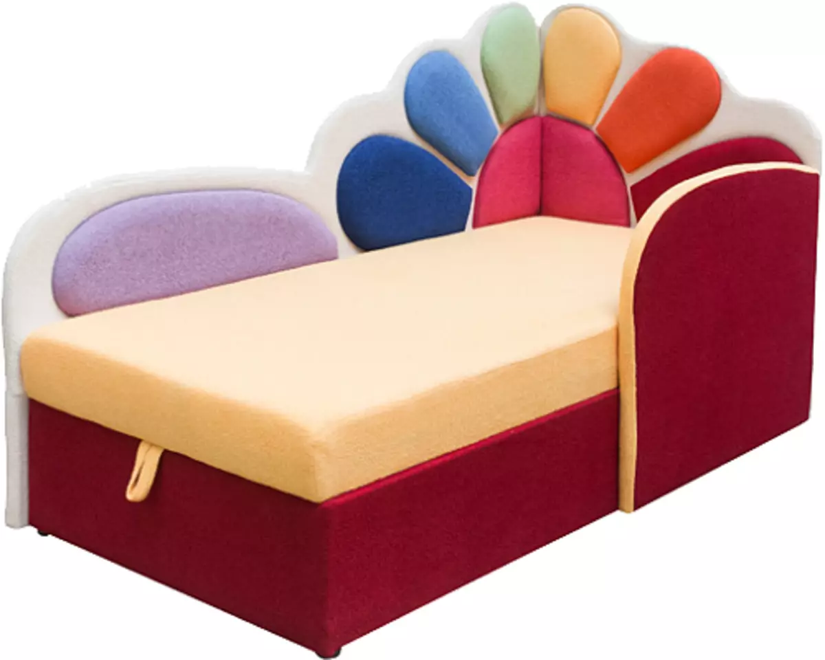 Divani per bambini con divano (47 foto): divano letto pieghevole con materasso ortopedico e credenze morbide per bambini da 1-2 o più 20918_40