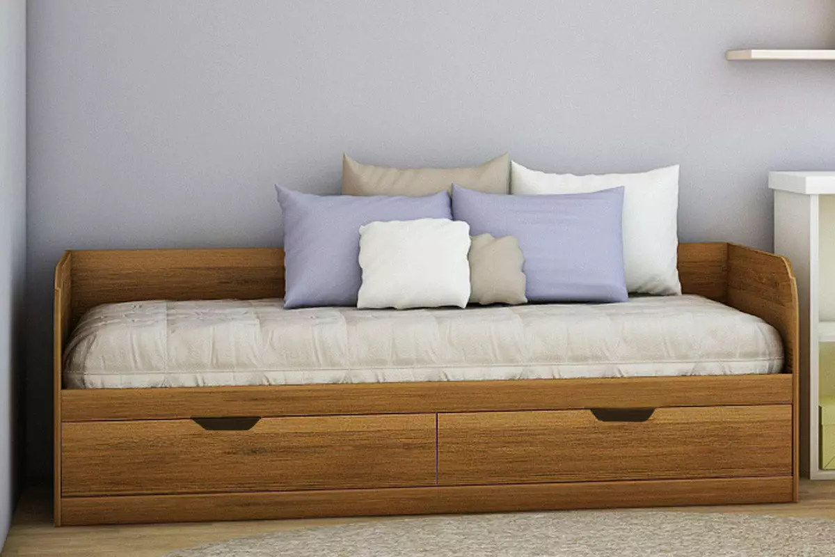 Sofá camas para adolescentes (57 fotos): modelos transformadores con colchón ortopédico ou estándar, camas con caixóns e outros 20920_37