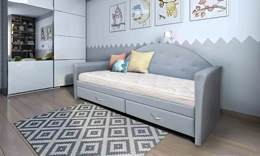 Sofa Giường cho thanh thiếu niên (57 ảnh): Mô hình Transformers với một nệm chỉnh hình hoặc tiêu chuẩn, giường với ngăn kéo và những người khác 20920_9
