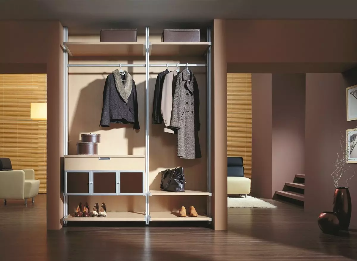 Ενσωματωμένη ντουλάπα στο διάδρομο (108 φωτογραφίες): Σχεδιασμός ιδεών ενσωματωμένων δομών, γωνιακών και ταλάντευσης μοντέλων για ένα μικρό διάδρομο, γεμίζοντας μέσα, στενά και εμπορικά γραφεία 20922_58