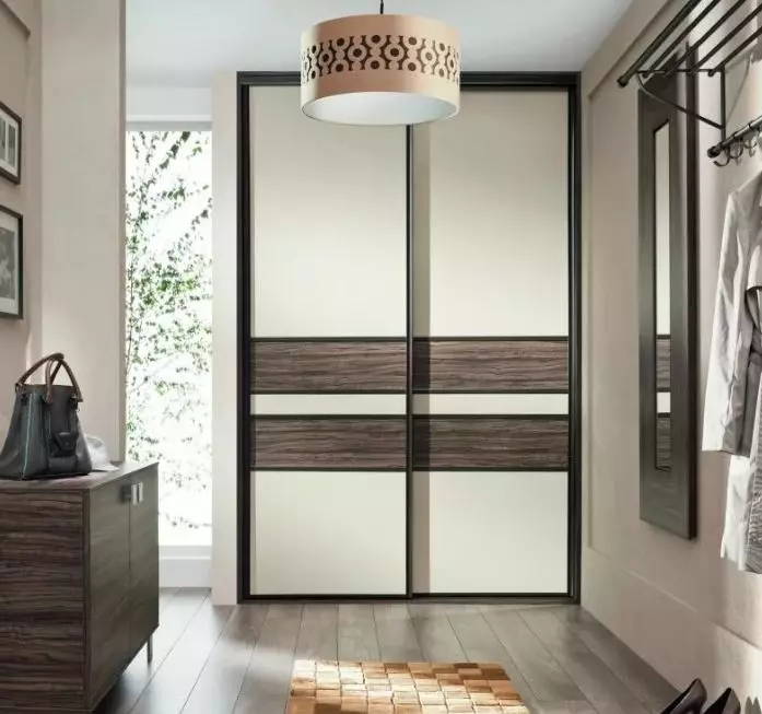 Вграден гардероб в коридора (86 снимки): дизайн идеи за вградени шкафове в коридора. Изберете ъглови огледални шкафове в малък коридор и други опции 20926_12