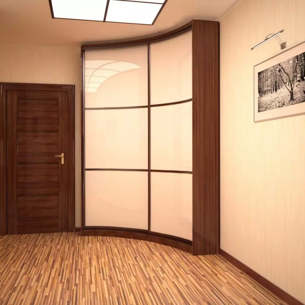 Вграден гардероб в коридора (86 снимки): дизайн идеи за вградени шкафове в коридора. Изберете ъглови огледални шкафове в малък коридор и други опции 20926_23