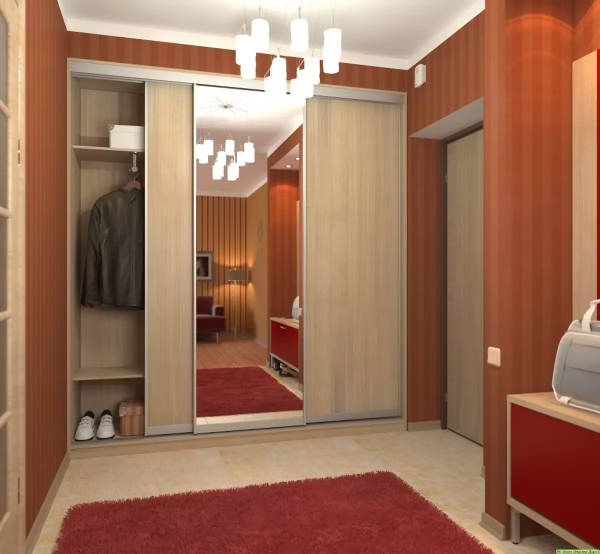 Вграден гардероб в коридора (86 снимки): дизайн идеи за вградени шкафове в коридора. Изберете ъглови огледални шкафове в малък коридор и други опции 20926_37