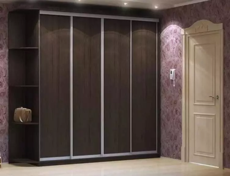 Tủ quần áo tích hợp trên hành lang (86 ảnh): Ý tưởng thiết kế tủ nhúng trong hành lang. Chọn tủ gương góc trong hành lang nhỏ và các lựa chọn khác 20926_42