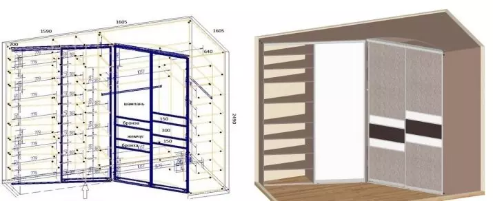 Ingebouwde kledingkast in de gang (86 foto's): ontwerpideeën van embedded kasten in de gang. Kies hoekige spiegelkasten in kleine gang en andere opties 20926_80