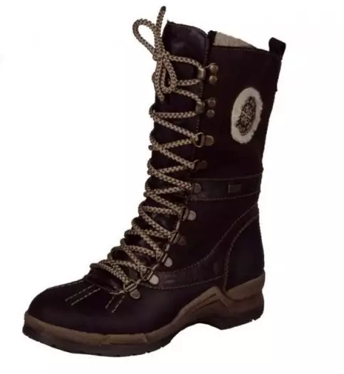 Rieker Boots (49 foto): Model sepatu bot suede putih wanita dan wedge, serta firma sepatu bayi Riker, ulasan 2092_16