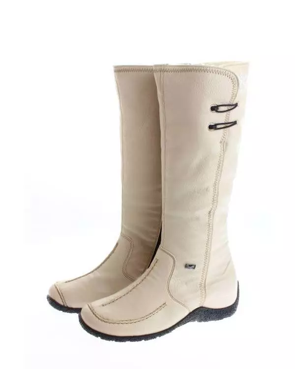 Rieker Boots (49 foto): Model sepatu bot suede putih wanita dan wedge, serta firma sepatu bayi Riker, ulasan 2092_35
