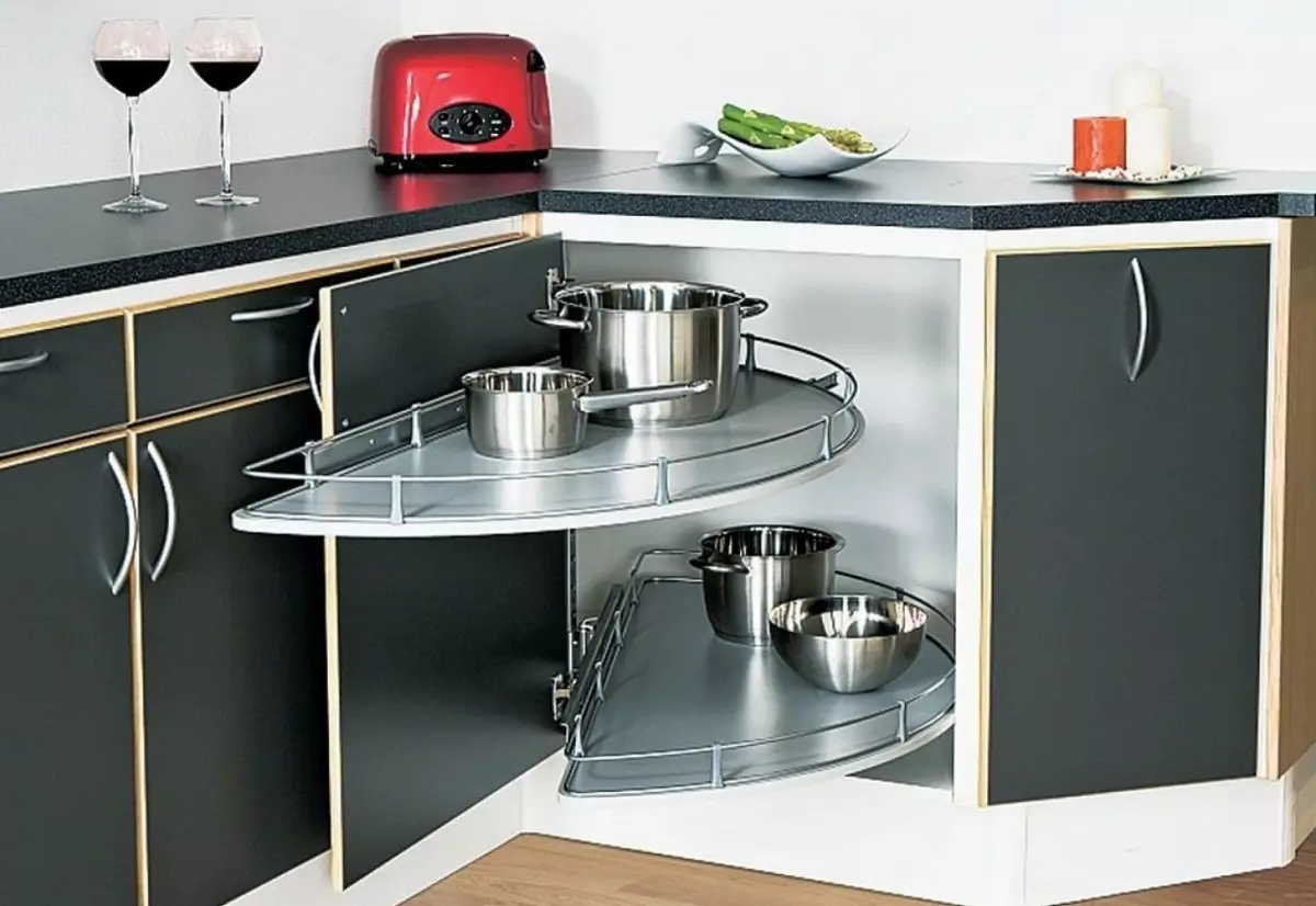 La profundidad de las gabinetes de fondo de la cocina (14 fotos): ¿Cuál es la profundidad estándar de los gabinetes de cocina inferiores al aire libre? ¿Cómo recogerlo? 20936_10