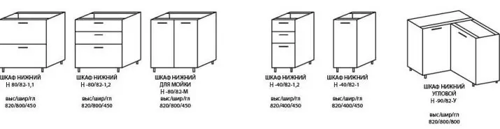 A konyha alsó szekrényeinek mélysége (14 fotó): Mi a szabadtéri alsó konyhaszekrények szabványos mélysége? Hogyan lehet felvenni? 20936_6