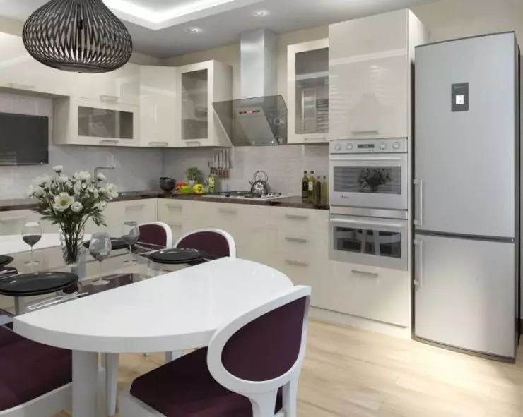 Kuchyňská televize Možnosti ubytování (56 fotek): Instalace v kuchyni headset, možnosti designu kuchyně. Jak zavěsit TV přes stůl? 20943_17