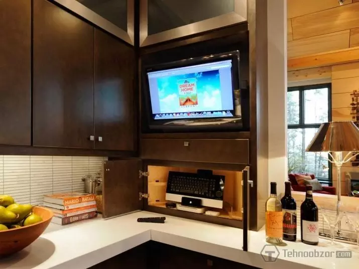Kuchyňská televize Možnosti ubytování (56 fotek): Instalace v kuchyni headset, možnosti designu kuchyně. Jak zavěsit TV přes stůl? 20943_52