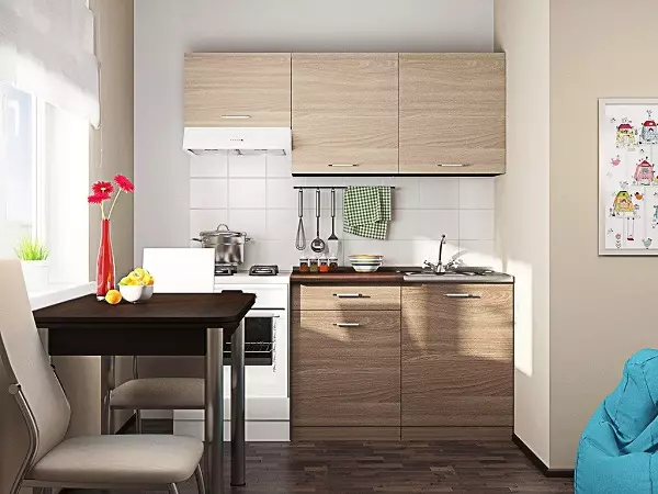 Meubles pour petites cuisines (54 photos): Petit meuble de cuisine pour petite cuisine, armoires, meubles et articles séparés, options de design d'intérieur avec mobilier 20944_26