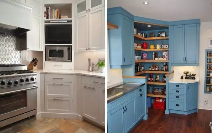 Κουζίνα αρθρωτό γωνιακό ντουλάπι (34 φωτογραφίες): Επισκόπηση των ανώτερων γραφείων σε σχήμα G, συμβουλές επιλογής 20951_10