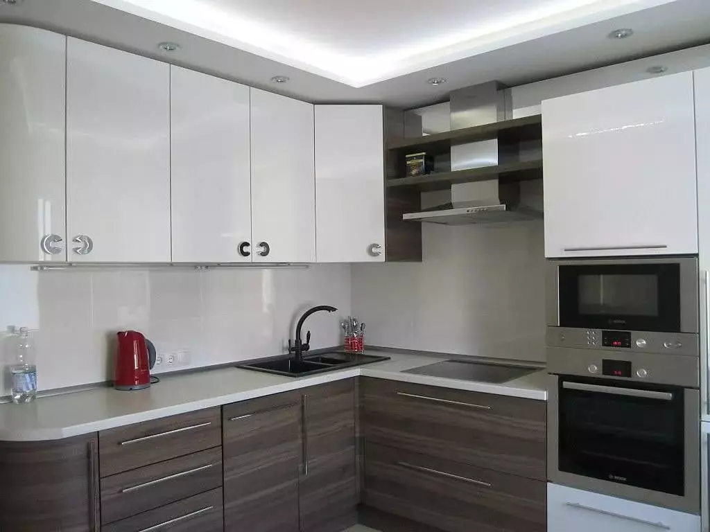 Kabîneya Kitchen Hinged Corning (34 wêne): Overview of Cabinets G-Shaped Upper, Serişteyên Hilbijar 20951_3
