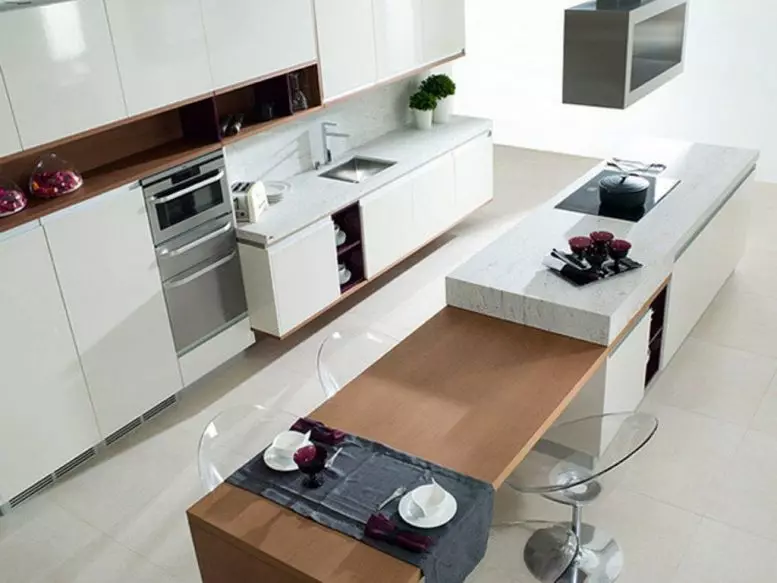 Transformátor kuchyně (35 fotek): Výběr kulatého kuchyňského headsetového transformátoru a dalšího nábytku-Trasformer v malém kuchyňském apartmánu 20959_35