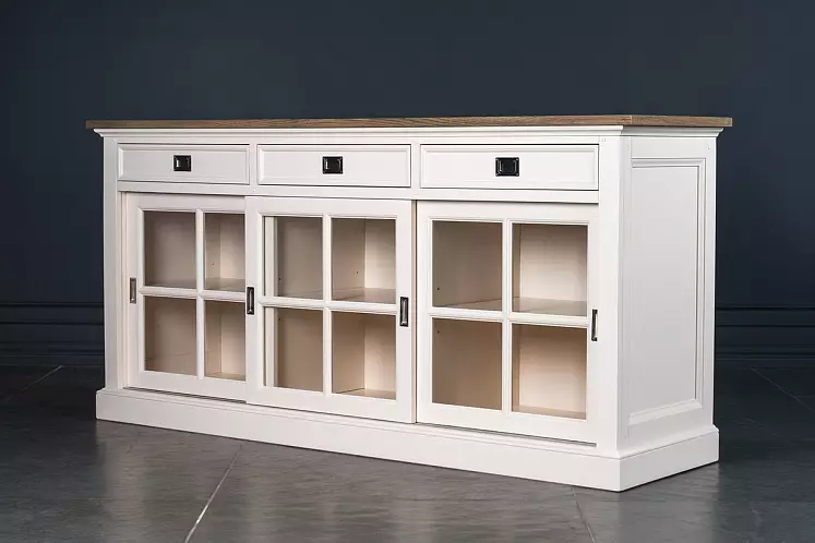 Скрин за кухня (53 снимки): кухненски шкаф с чекмеджета за прибори, ъглов дизайн в класически стил в гърдите на чекмеджета, маса с плот, стилни тесни пластмасови модели 20964_34