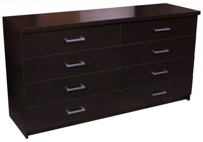 Dresser para sa kusina (53 mga larawan): Kitchen cabinet na may drawers para sa mga pinggan, disenyo ng mais sa klasikong estilo, dibdib ng mga drawer na may ibabaw ng trabaho, naka-istilong makitid na mga modelo ng plastic 20964_40