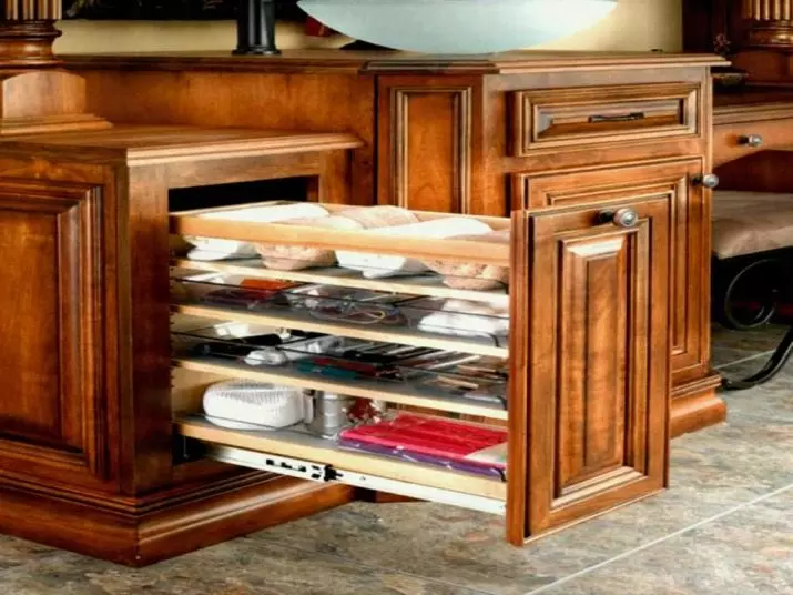 Dresser pre kuchyňu (53 fotografií): Kuchynská skrinka so zásuvkami pre riad, kukuričný dizajn v klasickom štýle, komoda s pracovným povrchom, štýlové úzke plastové modely 20964_51