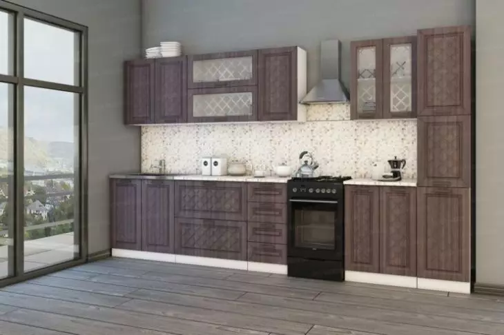 Кабинети за кујна (57 фотографии): отворено висока и тесна кујна кабинет, кујнски слушалки со аголни модели на случај датотеки во дизајнот на ентериер 20965_5