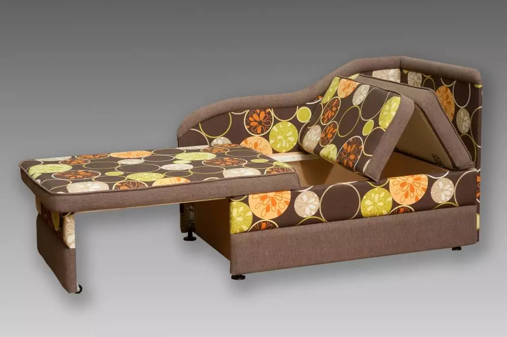 Couches trong bếp (44 ảnh): Ghế sofa gấp hẹp-Ghế sofa với nơi ngủ, mô hình nhà bếp với hộp lưu trữ, tùy chọn góc nhỏ 20968_7