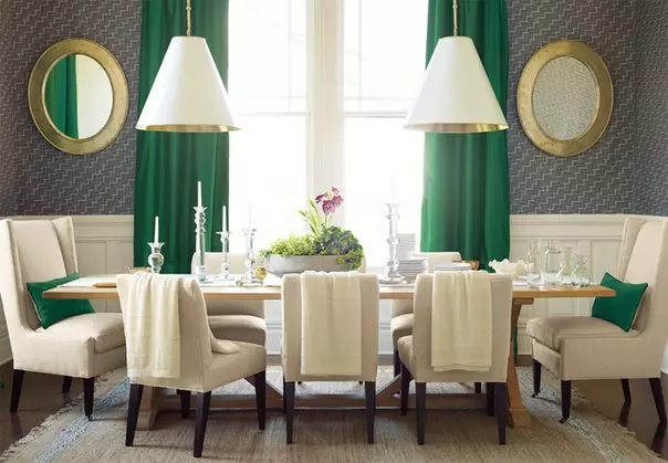 Rideaux verts dans la cuisine (77 photos): rideaux de couleurs beige-salade et de pistache pour cuisines blanches et orange, intérieurs avec tulle verte-lilas 20973_9