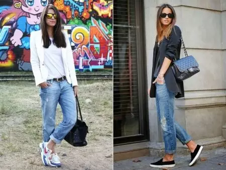 כיצד ללבוש נעלי ספורט עם ג'ינס (58 תמונות): שילוב, תמונות ולוק 2099_19
