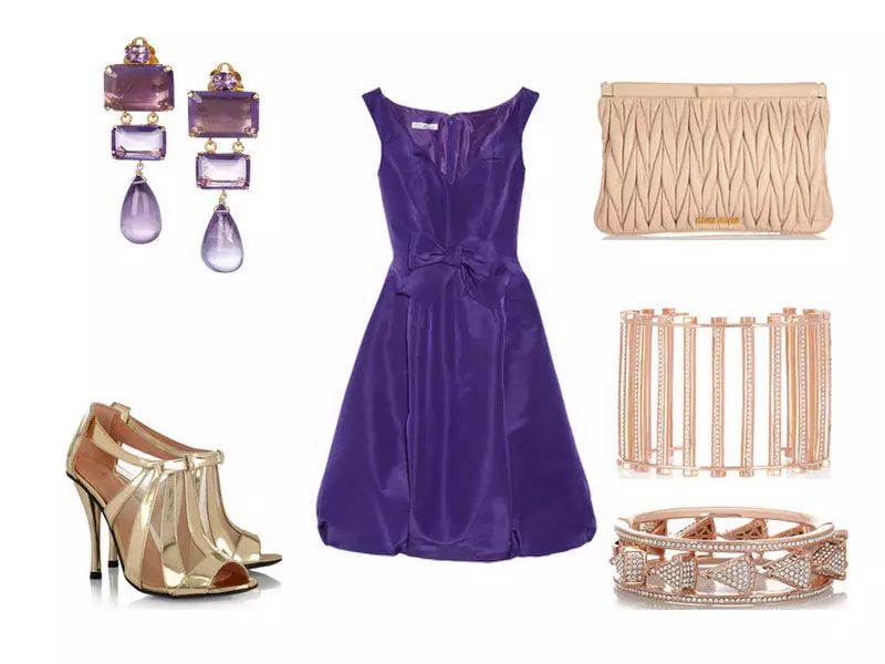 紫色連衣裙配件