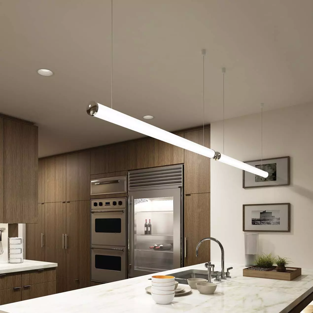 Kitchen lamps (74 photos): Kitchen sconce and wall-mounted sensor lamps, overhead and track lamps and ceiling, other options 21003_38
