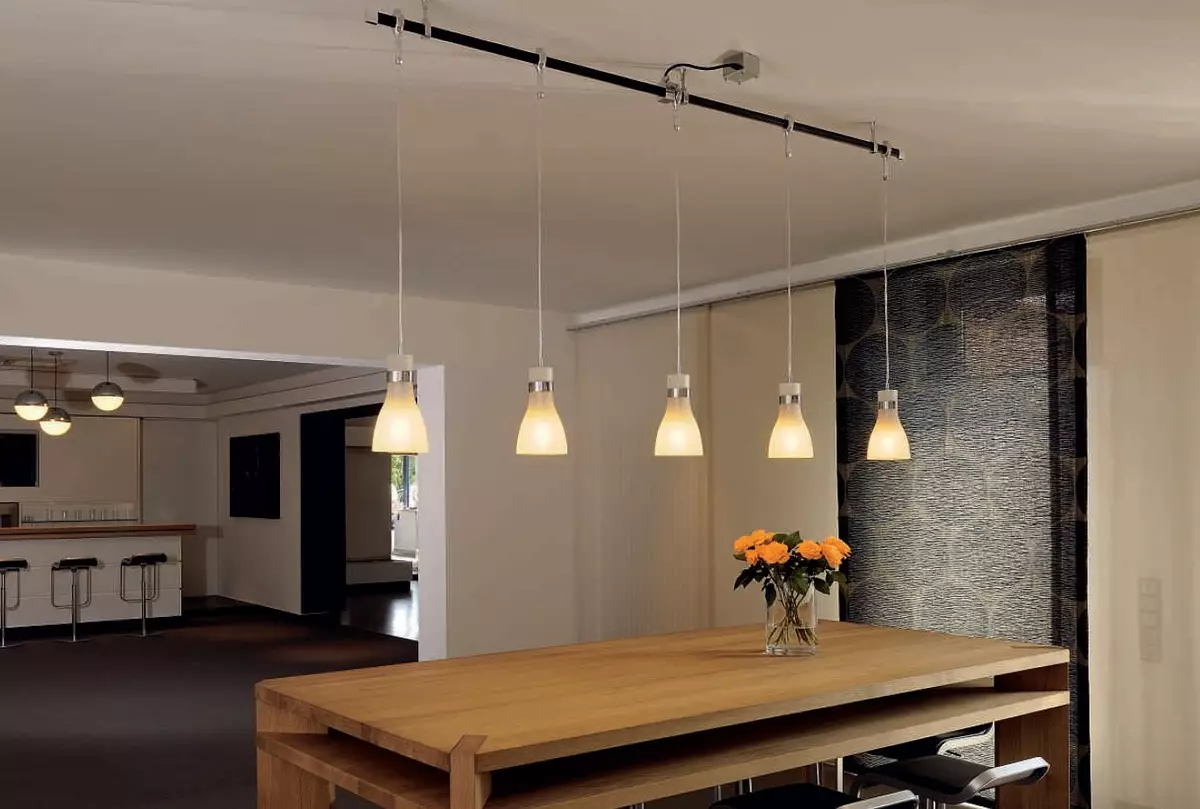 Խոհանոցային լամպեր (74 լուսանկար). Խոհանոցային Sconce եւ պատի վրա տեղադրված սենսորային լամպեր, գլխավերեւում եւ հետեւի լամպեր եւ առաստաղներ, այլ տարբերակներ 21003_46