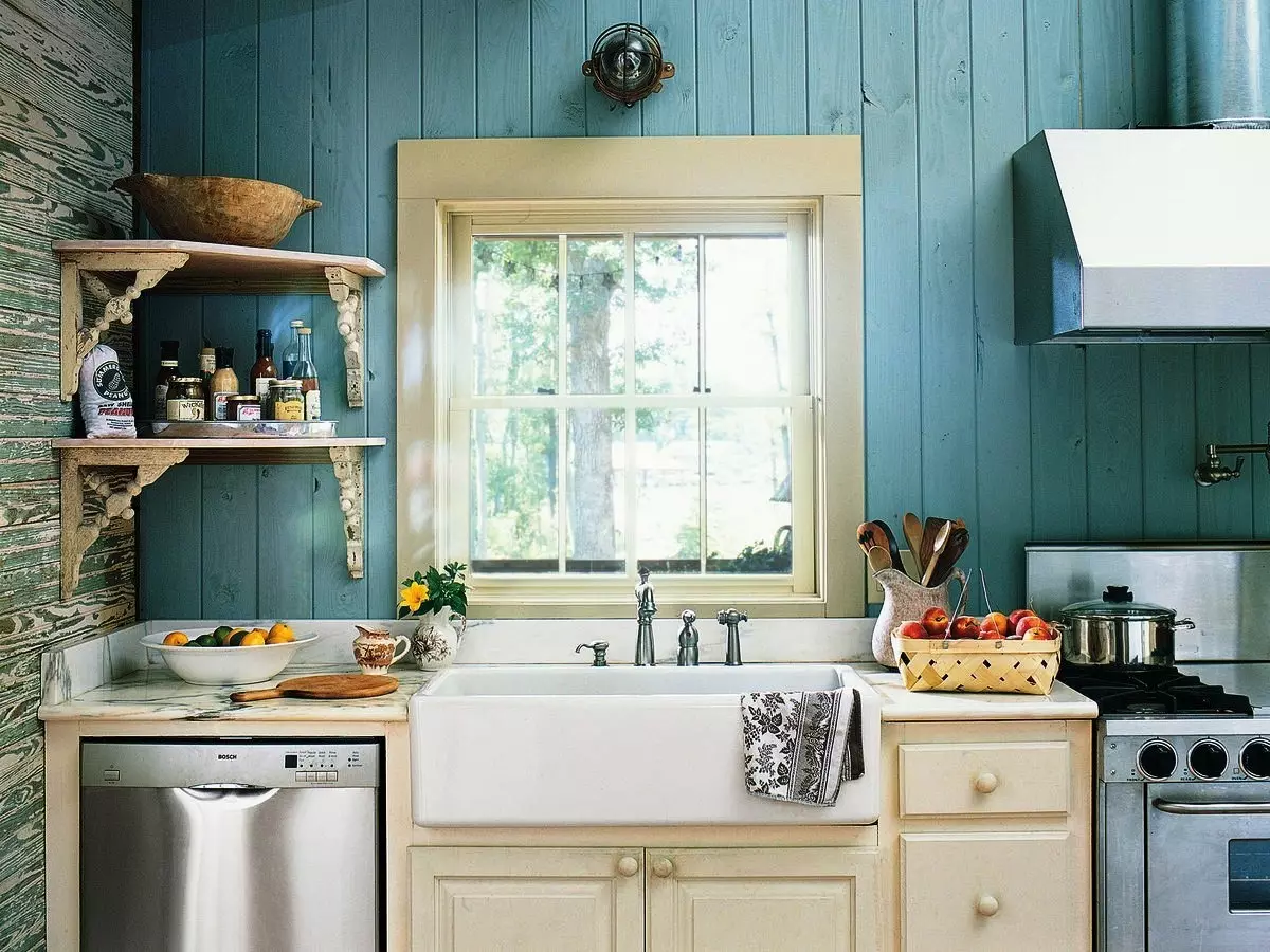 White Kitchen Kitchen Car Wash (Lifoto): Kakaretso ea kichine e tenya lejoe la maiketsetso le enamel le majoe 21033_7